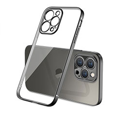 Apple iPhone 15 Pro用極薄ソフトケース シリコンケース 耐衝撃 全面保護 クリア透明 H05 アップル ブラック