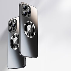 Apple iPhone 15 Pro用ハイブリットバンパーケース プラスチック 鏡面 カバー Mag-Safe 磁気 Magnetic アップル ブラック