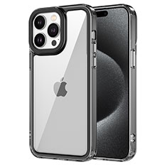 Apple iPhone 15 Pro用ハイブリットバンパーケース クリア透明 プラスチック カバー AC2 アップル ブラック