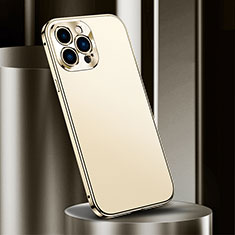 Apple iPhone 15 Pro Max用ケース 高級感 手触り良い アルミメタル 製の金属製 カバー M03 アップル ゴールド