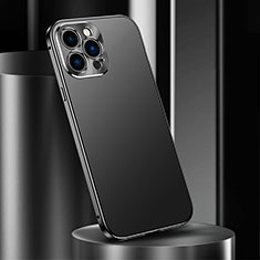 Apple iPhone 15 Pro Max用ケース 高級感 手触り良い アルミメタル 製の金属製 カバー M03 アップル ブラック