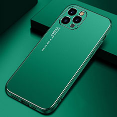 Apple iPhone 15 Pro Max用ケース 高級感 手触り良い アルミメタル 製の金属製 カバー M04 アップル グリーン