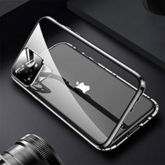 Apple iPhone 15 Pro Max用ケース 高級感 手触り良い アルミメタル 製の金属製 360度 フルカバーバンパー 鏡面 カバー M09 アップル ブラック