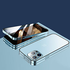 Apple iPhone 15 Pro Max用ケース 高級感 手触り良い アルミメタル 製の金属製 360度 フルカバーバンパー 鏡面 カバー M10 アップル ネイビー