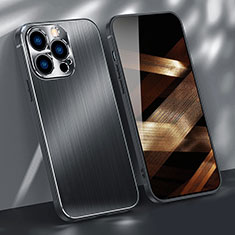 Apple iPhone 15 Pro Max用ケース 高級感 手触り良い アルミメタル 製の金属製 カバー M09 アップル ブラック