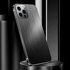 Apple iPhone 15 Pro Max用ケース 高級感 手触り良い アルミメタル 製の金属製 カバー アップル ブラック