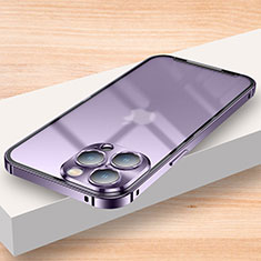 Apple iPhone 15 Pro Max用ケース 高級感 手触り良い メタル兼プラスチック バンパー LK2 アップル パープル