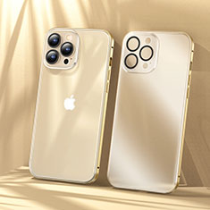 Apple iPhone 15 Pro Max用ケース 高級感 手触り良い メタル兼プラスチック バンパー LF1 アップル ゴールド