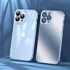 Apple iPhone 15 Pro Max用ケース 高級感 手触り良い メタル兼プラスチック バンパー LF1 アップル ネイビー