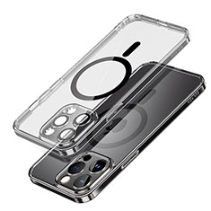 Apple iPhone 15 Pro Max用極薄ソフトケース シリコンケース 耐衝撃 全面保護 クリア透明 カバー Mag-Safe 磁気 Magnetic LD1 アップル ブラック