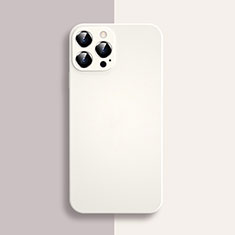 Apple iPhone 15 Pro Max用360度 フルカバー極薄ソフトケース シリコンケース 耐衝撃 全面保護 バンパー S04 アップル ホワイト