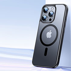 Apple iPhone 15 Pro Max用極薄ソフトケース シリコンケース 耐衝撃 全面保護 クリア透明 カバー Mag-Safe 磁気 Magnetic X01D アップル ブラック