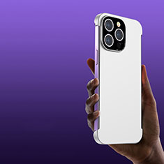 Apple iPhone 15 Pro Max用ハードケース プラスチック 質感もマット フレームレス カバー T01 アップル ホワイト