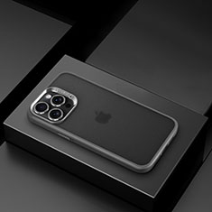Apple iPhone 15 Pro Max用極薄ソフトケース シリコンケース 耐衝撃 全面保護 クリア透明 LD8 アップル グレー