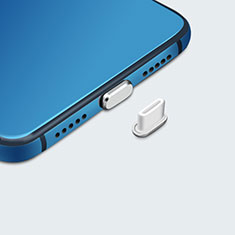 Apple iPhone 15 Pro Max用アンチ ダスト プラグ キャップ ストッパー USB-C Android Type-Cユニバーサル H07 アップル シルバー