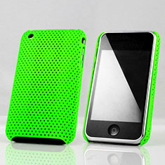 Apple iPhone 3G 3GS用ハードケース プラスチック メッシュ デザイン アップル グリーン