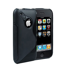 Apple iPhone 3G 3GS用ソフトケース S ライン クリア透明 アップル ブラック