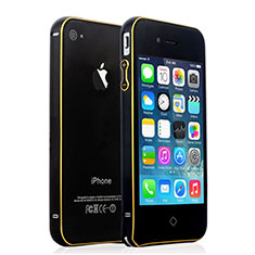 Apple iPhone 4用ケース 高級感 手触り良い アルミメタル 製の金属製 バンパー アップル ブラック