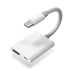 Apple iPhone 5用Lightning to USB OTG 変換ケーブルアダプタ H01 アップル ホワイト