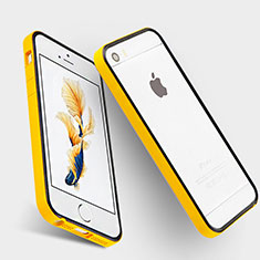 Apple iPhone 5用ケース 高級感 手触り良い アルミメタル 製の金属製 バンパー アップル イエロー