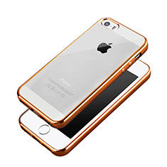 Apple iPhone 5用ケース 高級感 手触り良い アルミメタル 製の金属製 バンパー アップル オレンジ