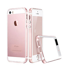 Apple iPhone 5用ケース 高級感 手触り良い アルミメタル 製の金属製 バンパー アップル ピンク