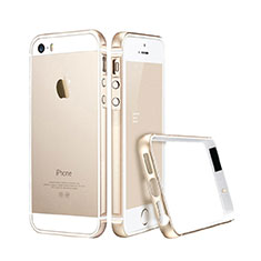 Apple iPhone 5用ケース 高級感 手触り良い アルミメタル 製の金属製 バンパー アップル ゴールド
