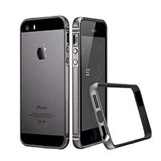 Apple iPhone 5用ケース 高級感 手触り良い アルミメタル 製の金属製 バンパー アップル グレー