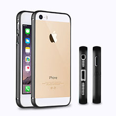 Apple iPhone 5用ケース 高級感 手触り良い アルミメタル 製の金属製 バンパー アップル ブラック