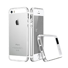 Apple iPhone 5用ケース 高級感 手触り良い アルミメタル 製の金属製 バンパー アップル シルバー