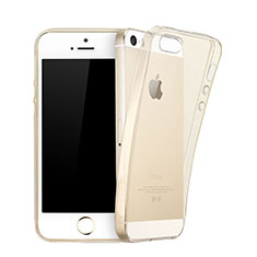 Apple iPhone 5用極薄ソフトケース シリコンケース 耐衝撃 全面保護 クリア透明 アップル ゴールド