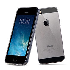Apple iPhone 5用極薄ソフトケース シリコンケース 耐衝撃 全面保護 クリア透明 アップル ダークグレー