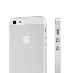Apple iPhone 5用極薄ケース クリア透明 シリコンケース 耐衝撃 全面保護 アップル ホワイト