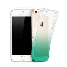 Apple iPhone 5用極薄ソフトケース グラデーション 勾配色 クリア透明 アップル グリーン