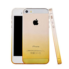 Apple iPhone 5用極薄ソフトケース グラデーション 勾配色 クリア透明 アップル イエロー