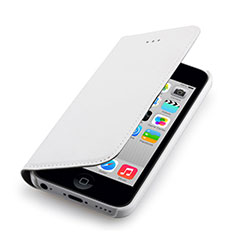 Apple iPhone 5C用手帳型 レザーケース アップル ホワイト