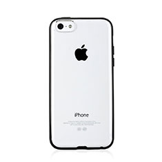 Apple iPhone 5C用ハイブリットバンパーケース クリア透明 プラスチック T01 アップル ブラック