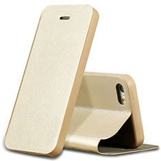 Apple iPhone 5S用手帳型 レザーケース スタンド L01 アップル ゴールド