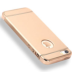 Apple iPhone 5S用ケース 高級感 手触り良い メタル兼プラスチック バンパー M01 アップル ゴールド