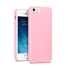 Apple iPhone 5S用シリコンケース ソフトタッチラバー アップル ピンク