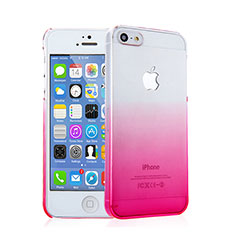 Apple iPhone 5S用ハードケース グラデーション 勾配色 クリア透明 アップル ピンク