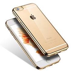 Apple iPhone 6用極薄ソフトケース シリコンケース 耐衝撃 全面保護 クリア透明 H03 アップル ゴールド