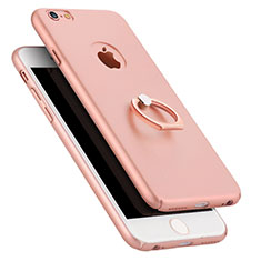 Apple iPhone 6用ハードケース プラスチック 質感もマット アンド指輪 A02 アップル ピンク