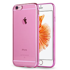 Apple iPhone 6用極薄ソフトケース シリコンケース 耐衝撃 全面保護 クリア透明 H17 アップル ピンク