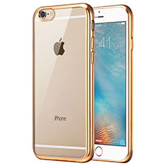 Apple iPhone 6用極薄ソフトケース シリコンケース 耐衝撃 全面保護 クリア透明 T16 アップル ゴールド