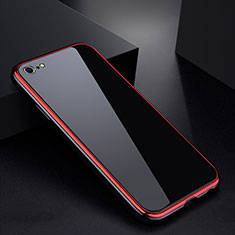 Apple iPhone 6用ケース 高級感 手触り良い アルミメタル 製の金属製 バンパー 鏡面 カバー アップル レッド・ブラック