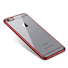Apple iPhone 6 Plus用極薄ソフトケース シリコンケース 耐衝撃 全面保護 クリア透明 T09 アップル レッド