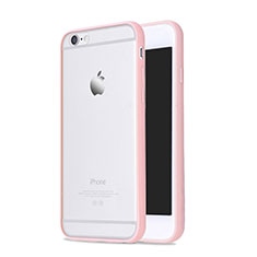 Apple iPhone 6 Plus用ハイブリットバンパーケース クリア透明 プラスチック アップル ピンク