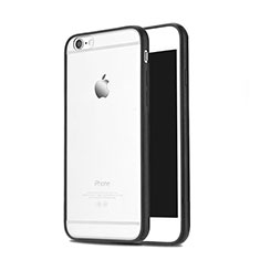 Apple iPhone 6 Plus用ハイブリットバンパーケース クリア透明 プラスチック アップル ブラック