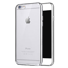 Apple iPhone 6S用極薄ソフトケース シリコンケース 耐衝撃 全面保護 クリア透明 H16 アップル シルバー
